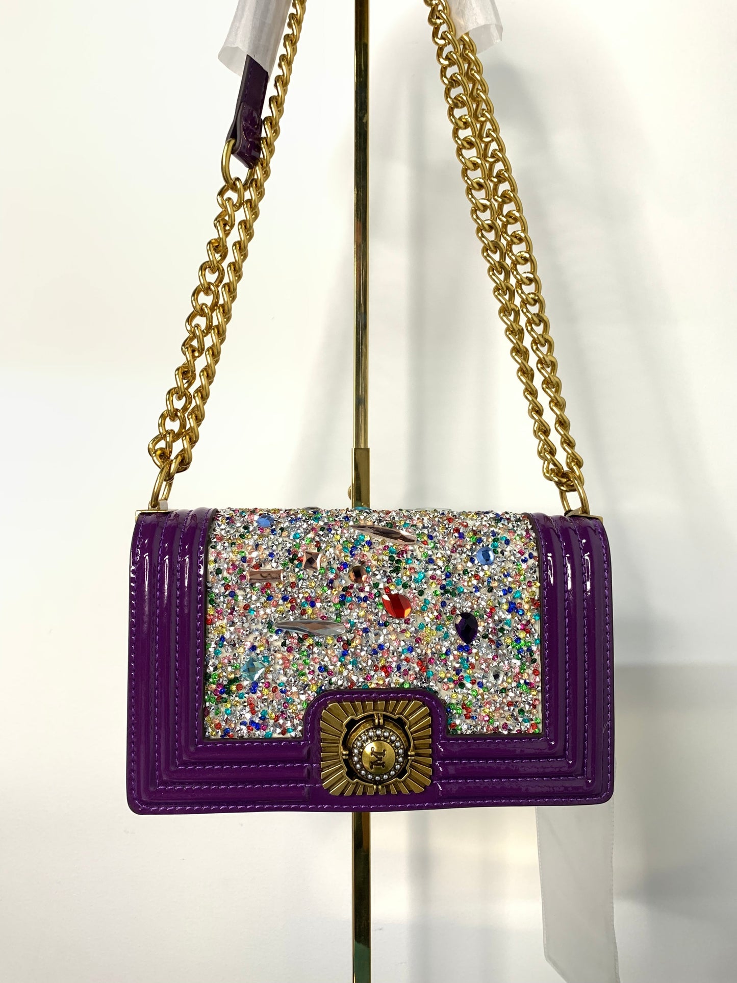 [YX] Purple bag with diamond inlaid