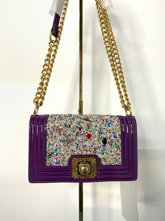 [YX] Purple bag with diamond inlaid