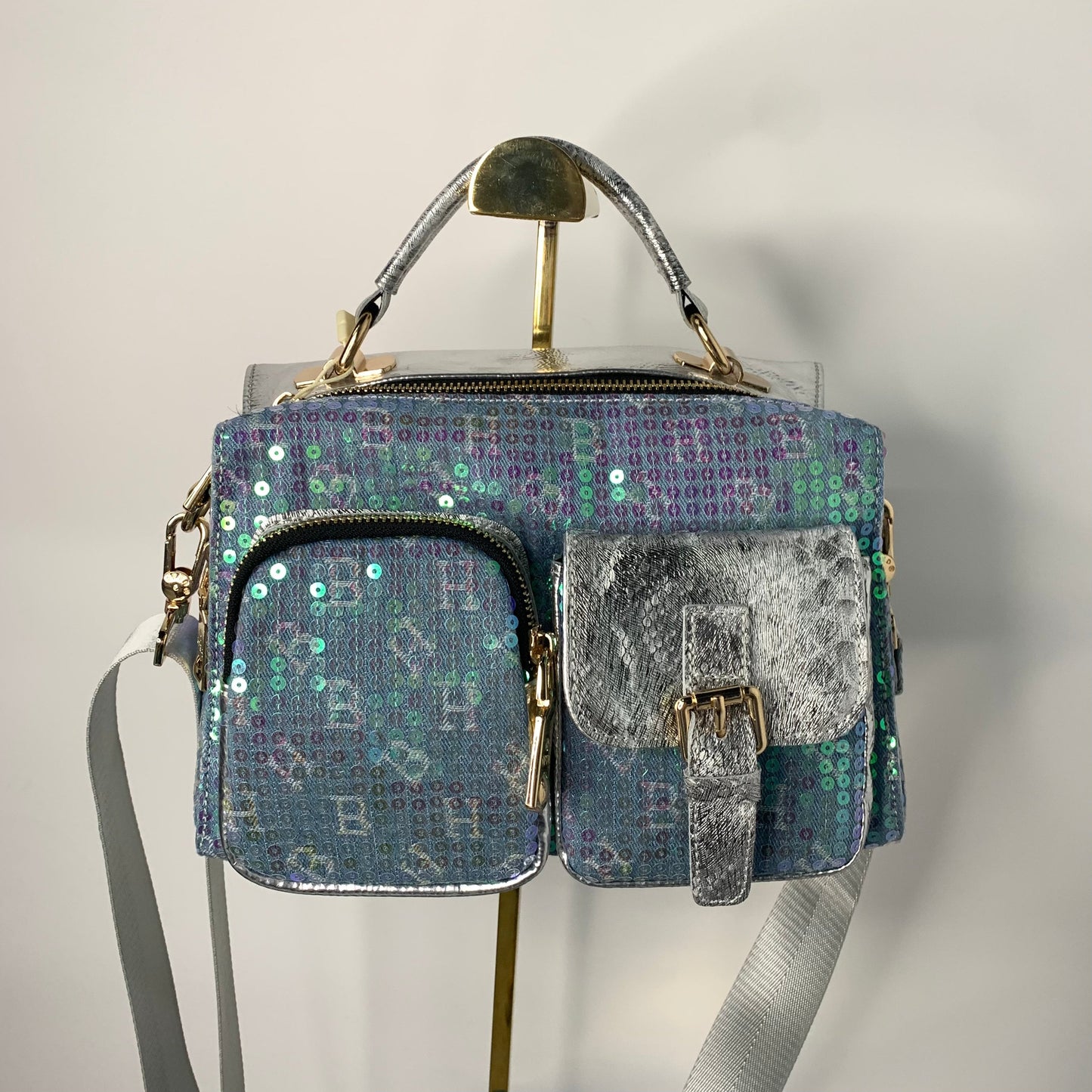 [YX]Blue glitter bag-1