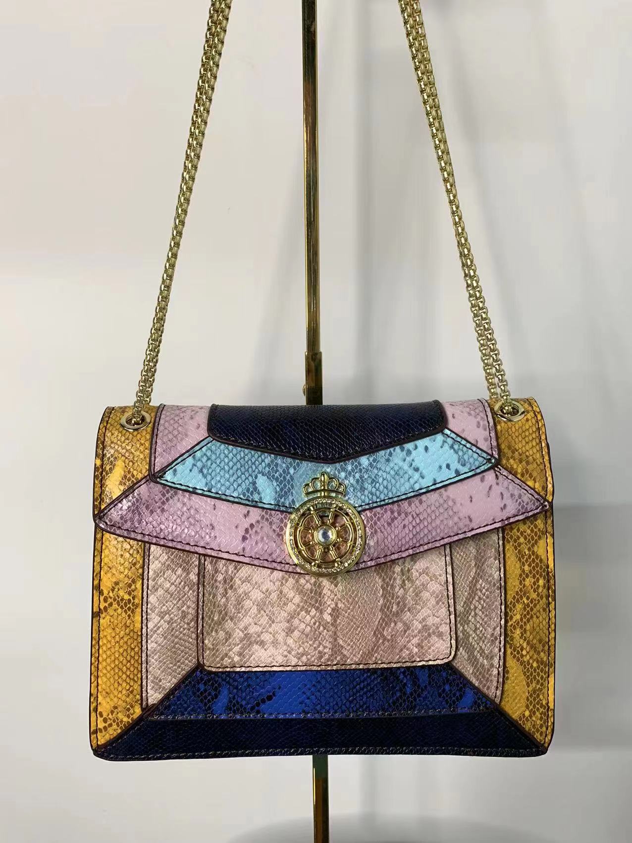 [YX] Gold embellished serpentine bag-1